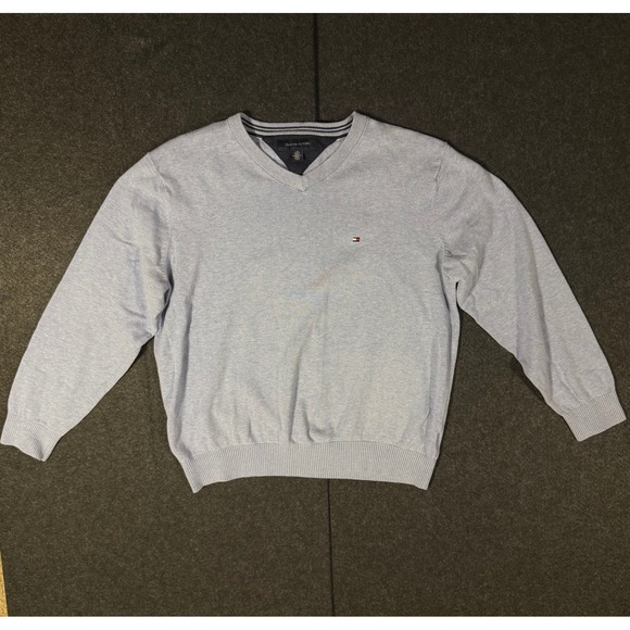 Tommy Hilfiger Other - Tommy Hilfiger Men's Light Blue V Neck Long Sleeve Sweater Size‎ L